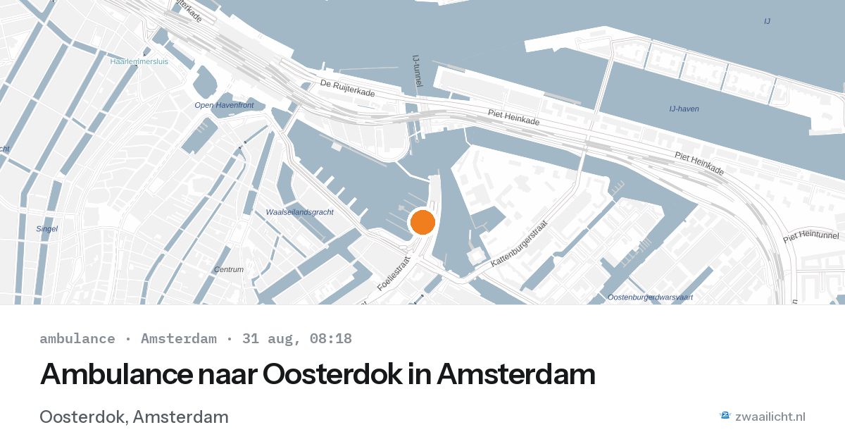 Ambulance naar Oosterdok in Amsterdam — 31 aug 2026