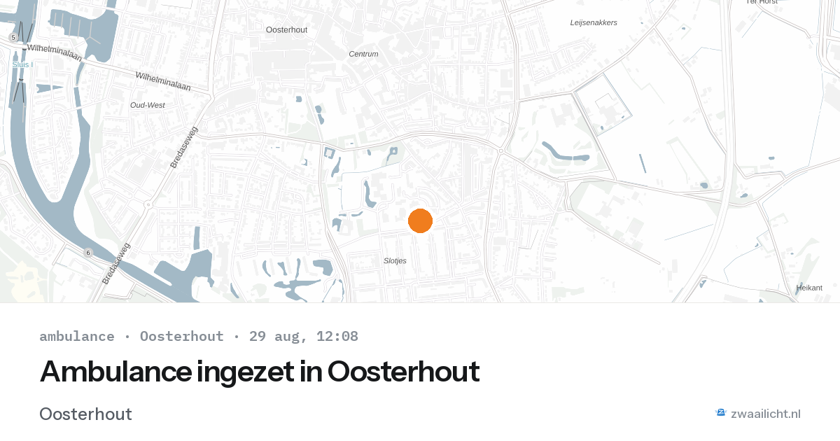 Ambulance ingezet in Oosterhout — 29 aug 2026