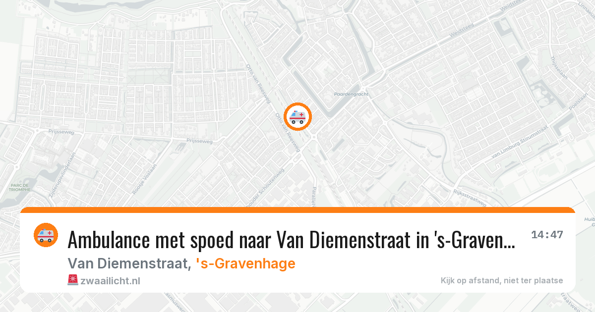 Ambulance met spoed naar Van Diemenstraat in 's-Gravenhage — 14 mrt 2026