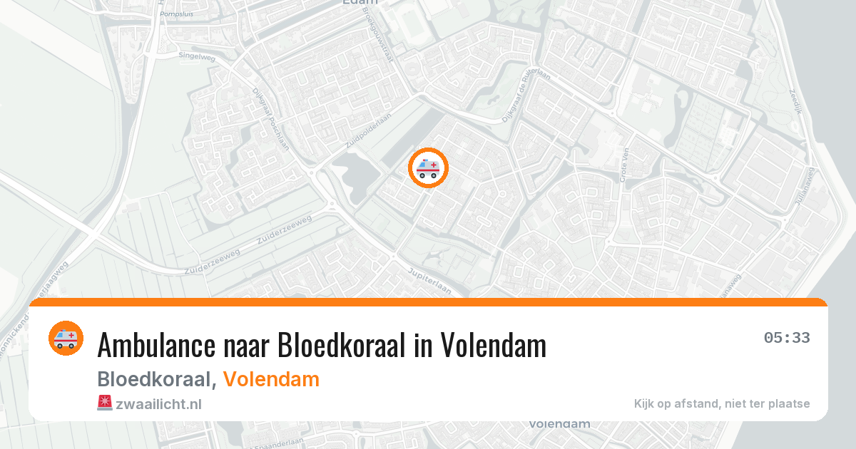 Ambulance naar Bloedkoraal in Volendam — 14 jul 2026