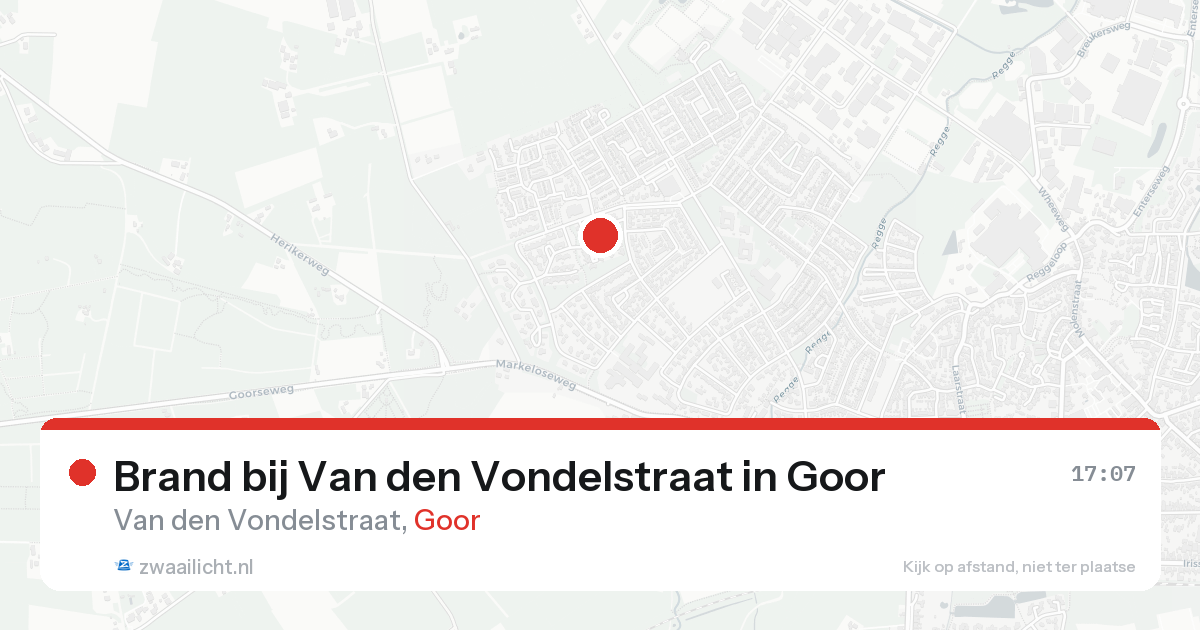 Brand bij Van den Vondelstraat in Goor — 5 aug 2026