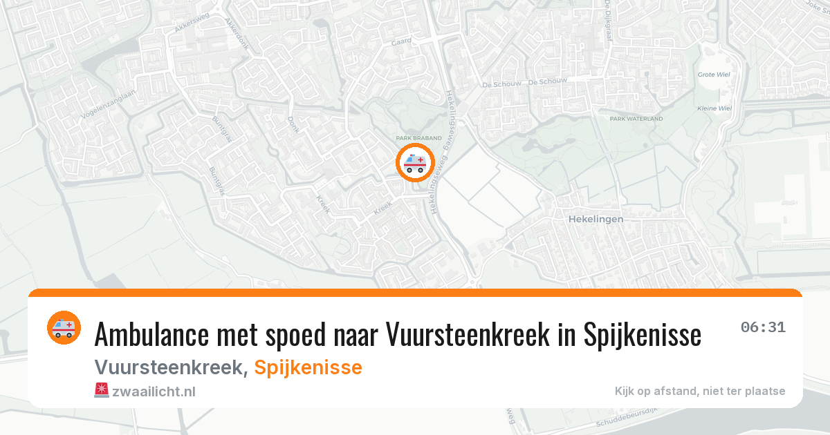 Ambulance met spoed naar Vuursteenkreek in Spijkenisse — 4 aug 2026