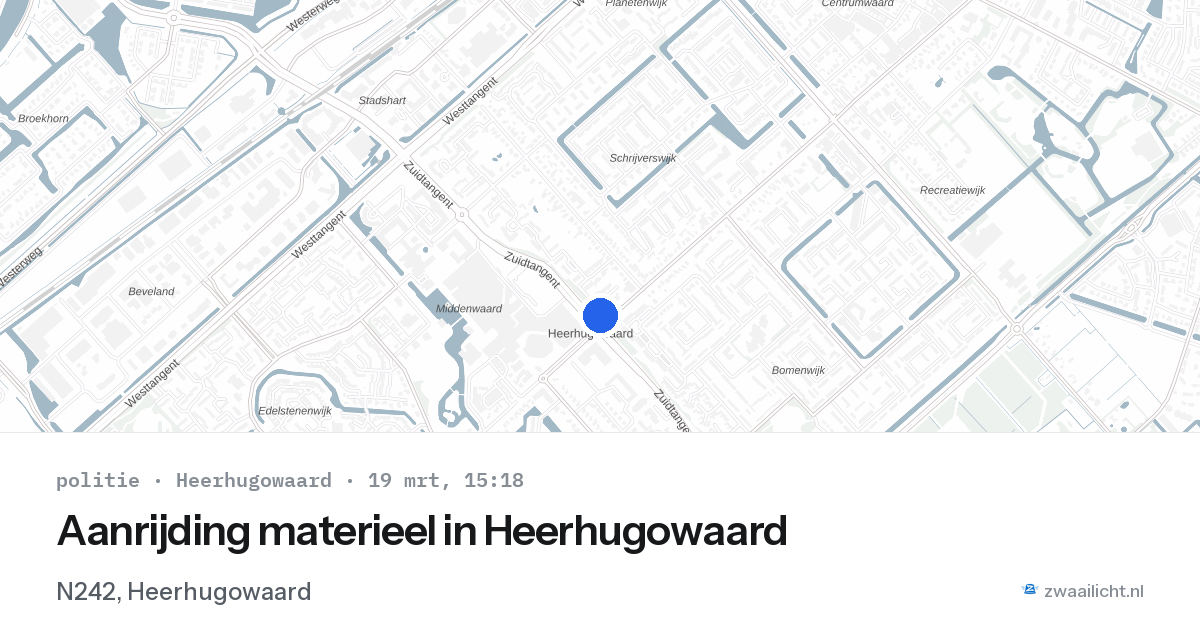 Aanrijding materieel in Heerhugowaard — 19 mrt 2026