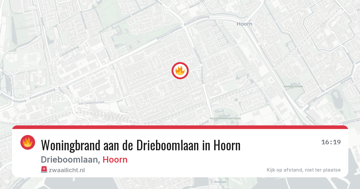 Woningbrand aan de Drieboomlaan in Hoorn — 26 mei 2026