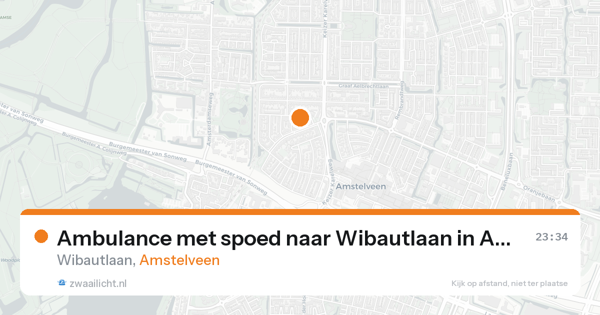 Ambulance met spoed naar Wibautlaan in Amstelveen — 20 jul 2026