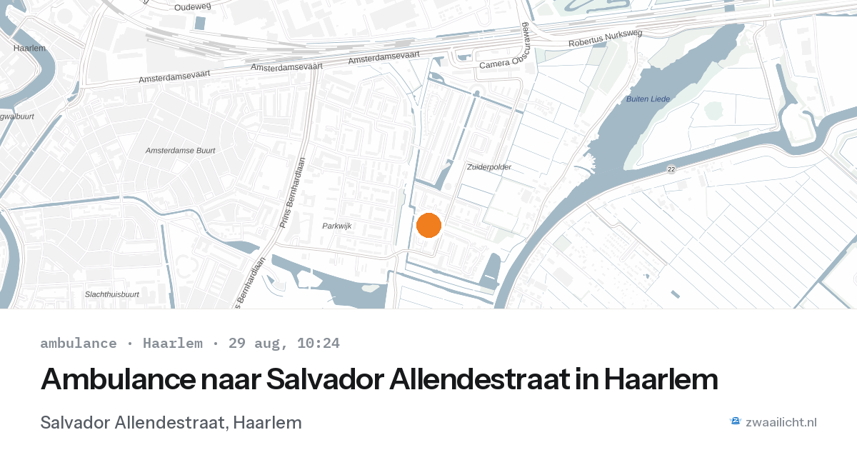 Ambulance naar Salvador Allendestraat in Haarlem — 29 aug 2026