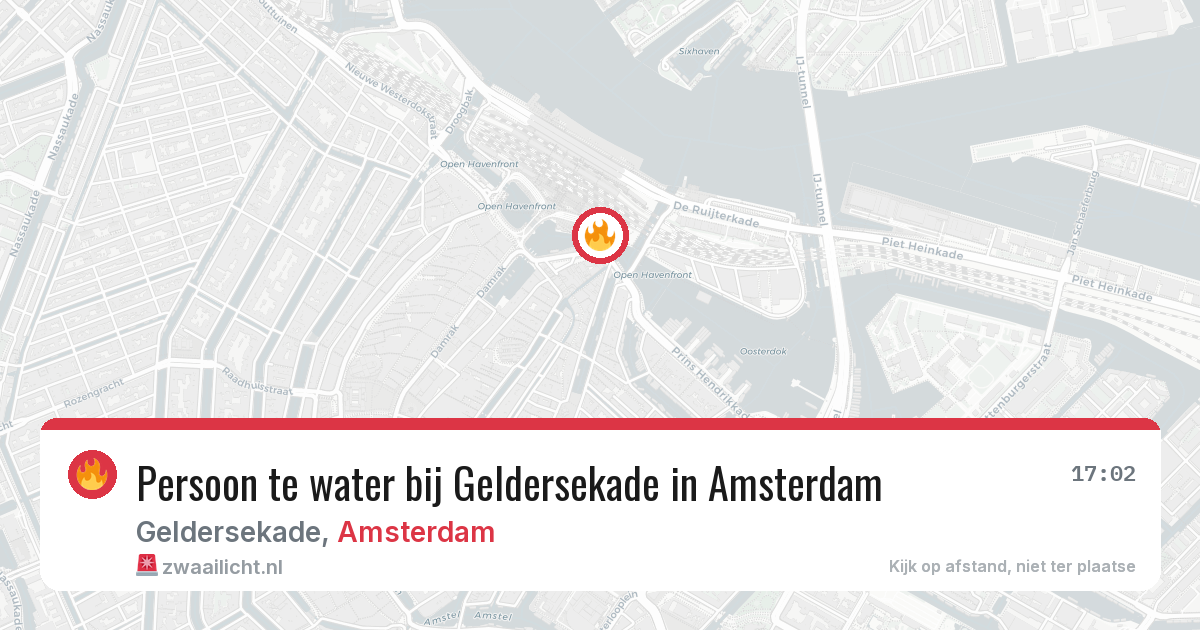 Persoon te water bij Geldersekade in Amsterdam — 9 jun 2026