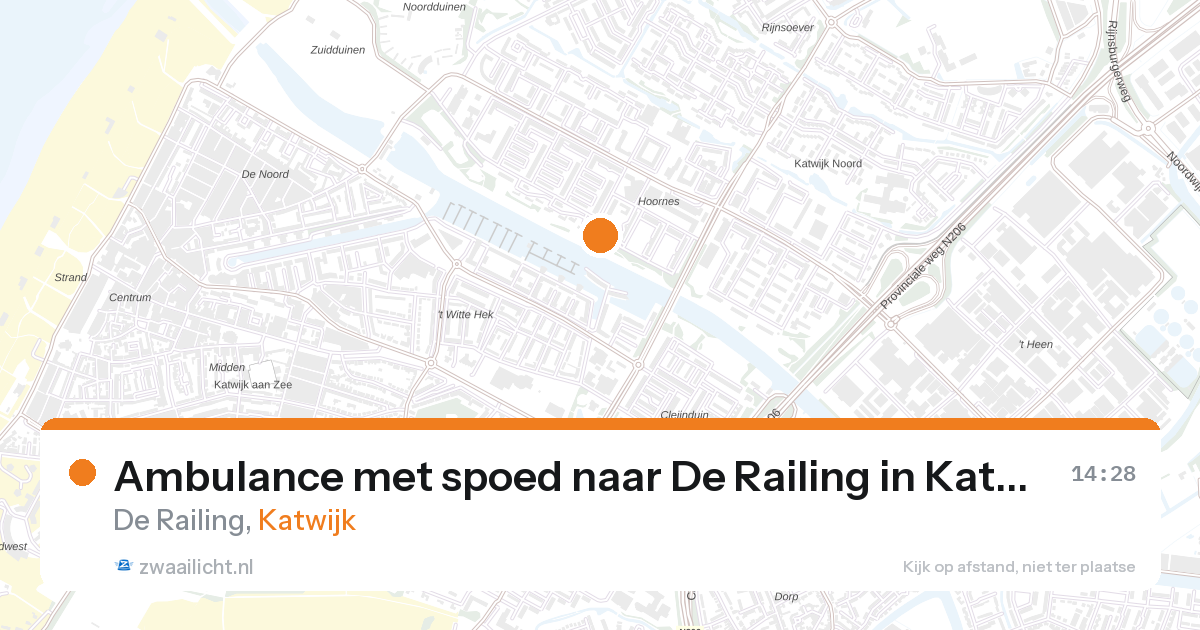Ambulance met spoed naar De Railing in Katwijk — 22 jun 2026