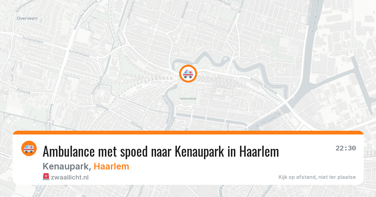 Ambulance met spoed naar Kenaupark in Haarlem — 8 aug 2026