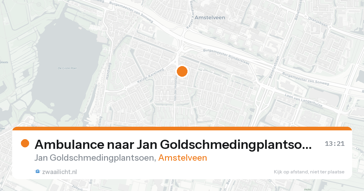 Ambulance naar Jan Goldschmedingplantsoen in Amstelveen — 22 jul 2026
