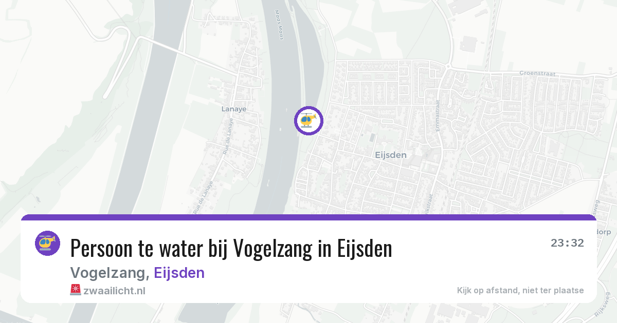 Persoon te water bij Vogelzang in Eijsden — 23 jun 2026