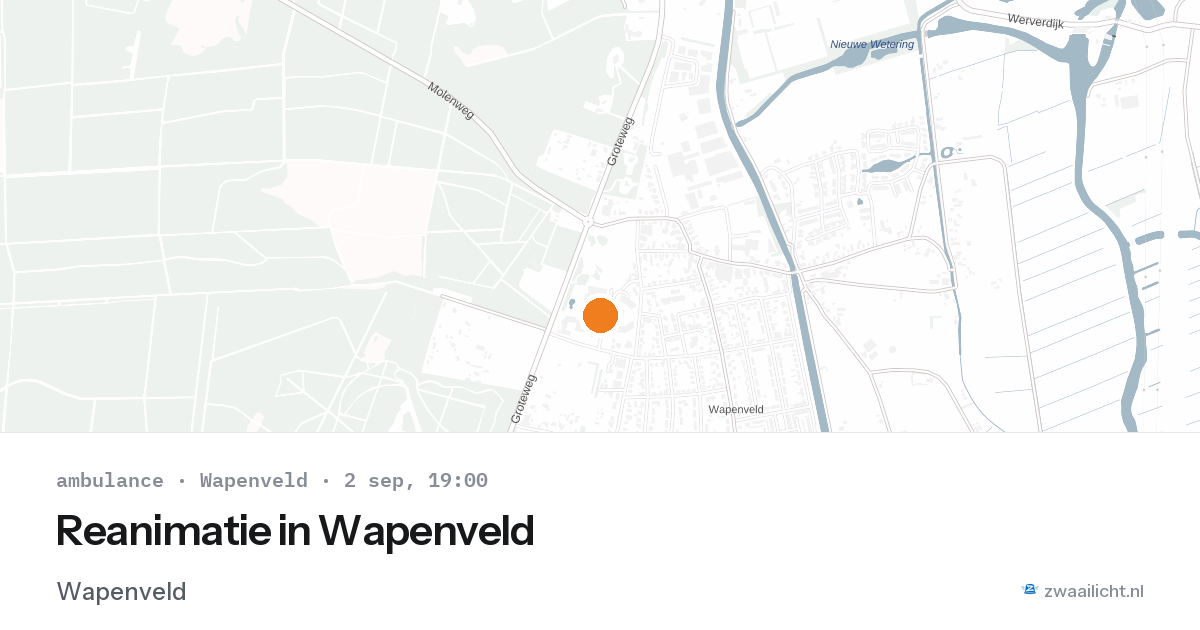 Reanimatie in Wapenveld — 2 sep 2026