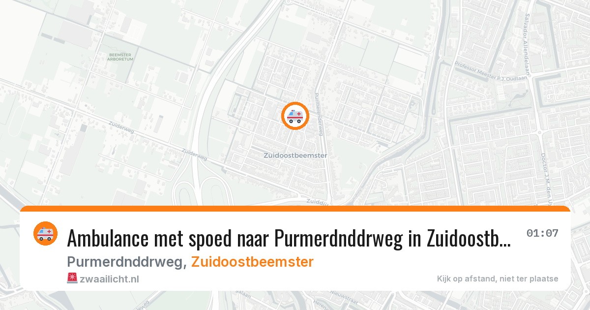 Ambulance met spoed naar Purmerdnddrweg in Zuidoostbeemster — 28 jun 2026