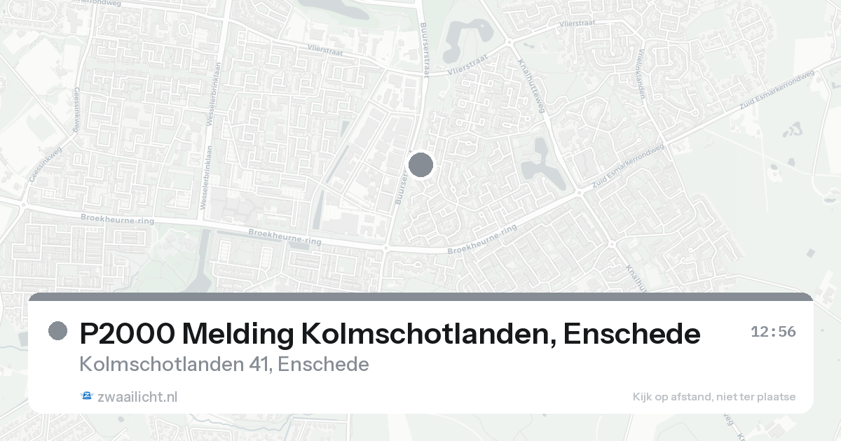 P2000 Melding Kolmschotlanden, Enschede — 20 aug 2026
