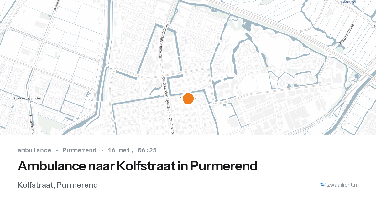 Ambulance naar Kolfstraat in Purmerend — 16 mei 2026