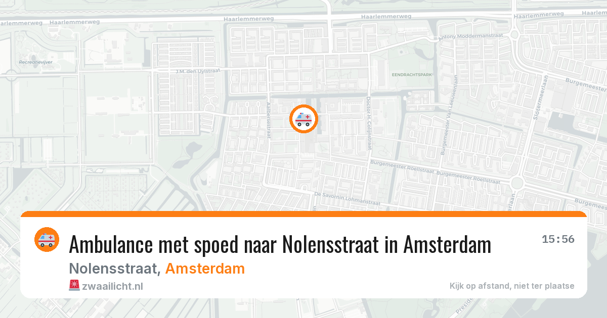 Ambulance met spoed naar Nolensstraat in Amsterdam — 9 jun 2026