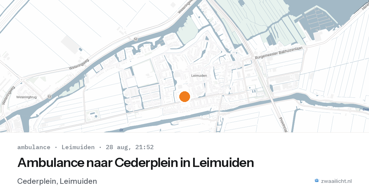 Ambulance naar Cederplein in Leimuiden — 28 aug 2026