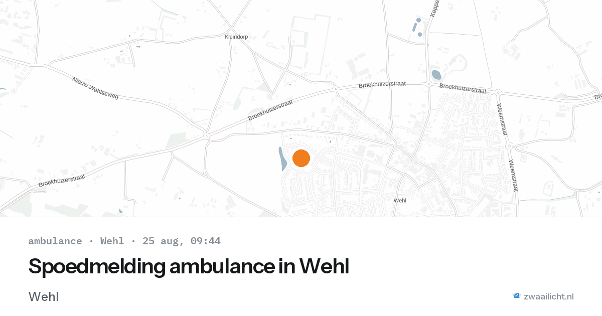 Spoedmelding ambulance in Wehl — 25 aug 2026