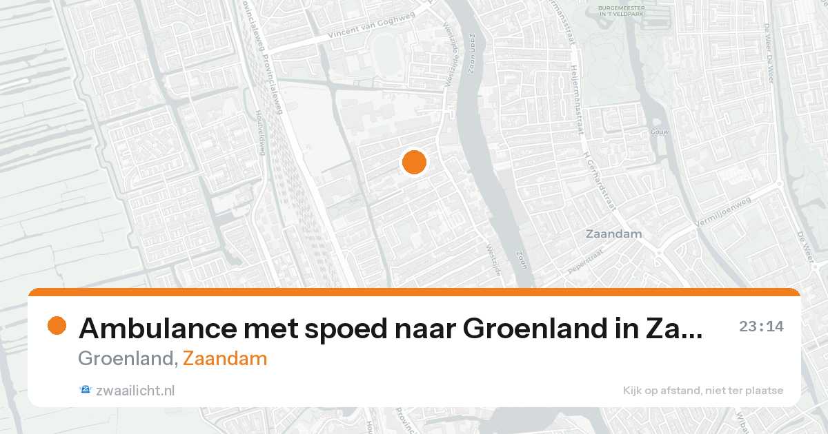 Ambulance met spoed naar Groenland in Zaandam — 17 aug 2026