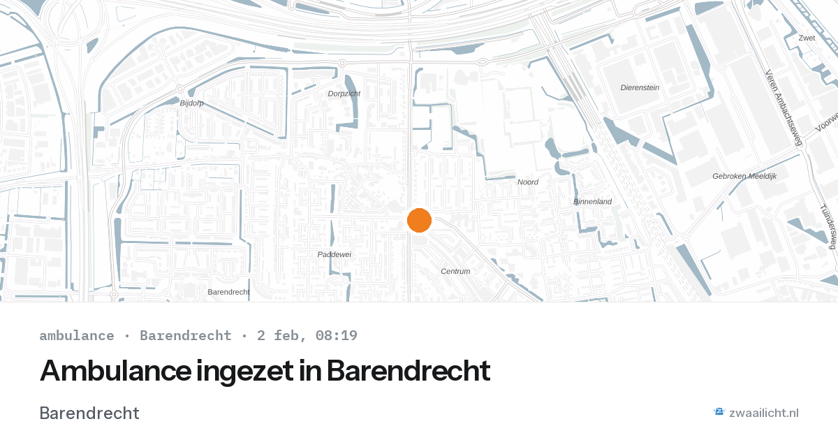 Ambulance ingezet in Barendrecht — 2 feb 2026
