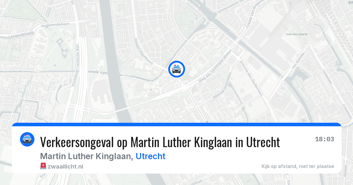 Verkeersongeval op Martin Luther Kinglaan in Utrecht — 18 mrt 2026