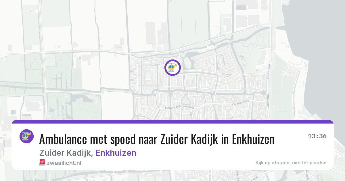 Ambulance met spoed naar Zuider Kadijk in Enkhuizen — 27 jun 2026