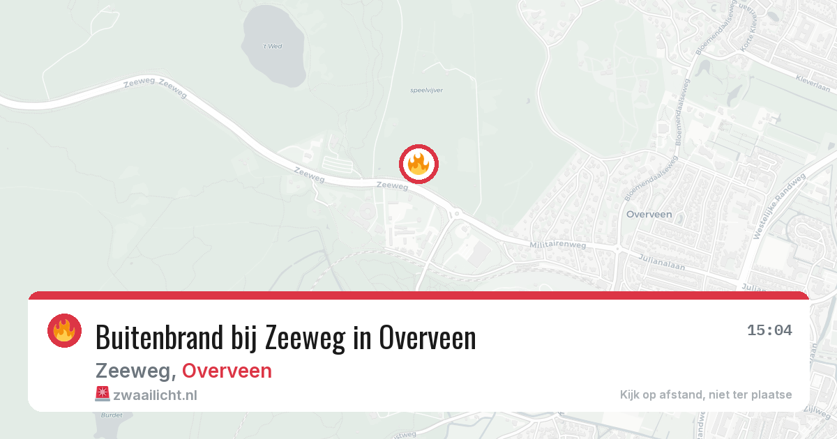 Buitenbrand bij Zeeweg in Overveen — 10 jul 2026