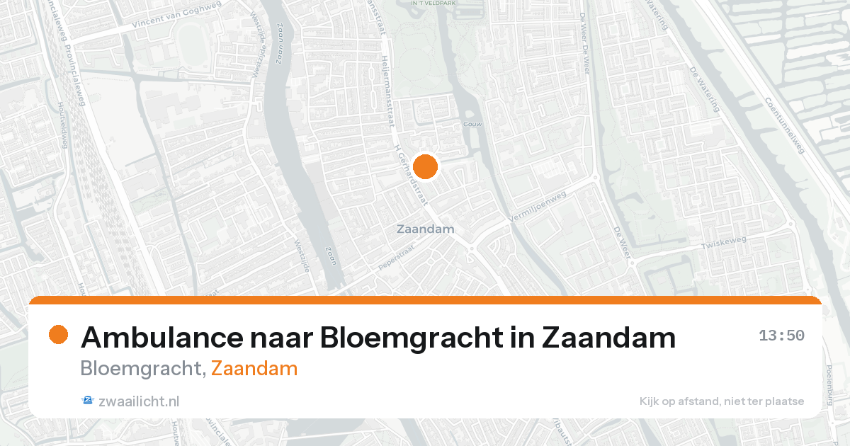 Ambulance naar Bloemgracht in Zaandam — 21 aug 2026
