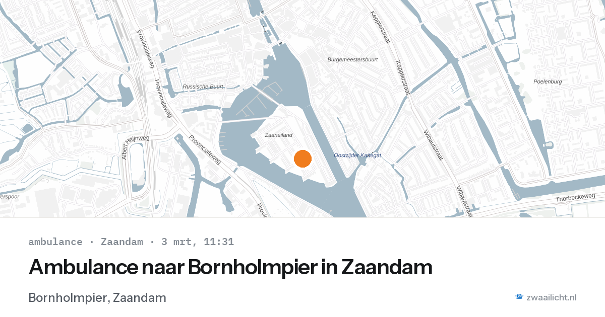 Ambulance naar Bornholmpier in Zaandam — 3 mrt 2026