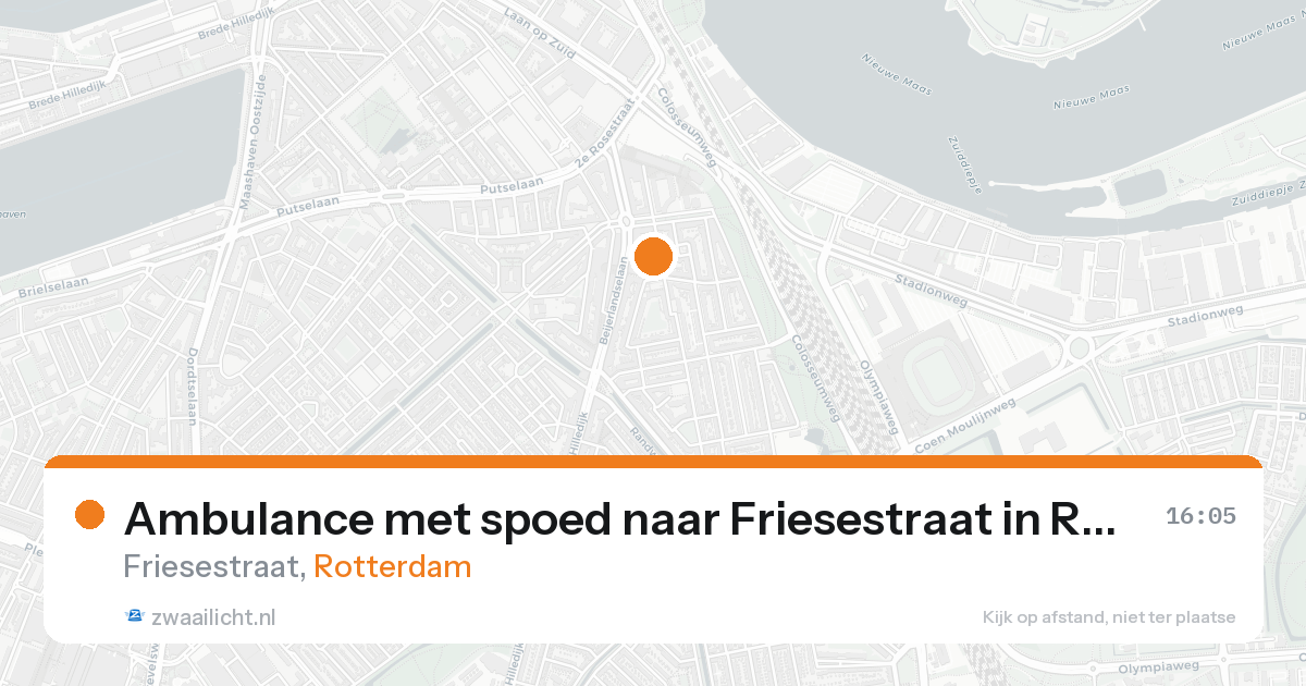 Ambulance met spoed naar Friesestraat in Rotterdam — 25 aug 2026