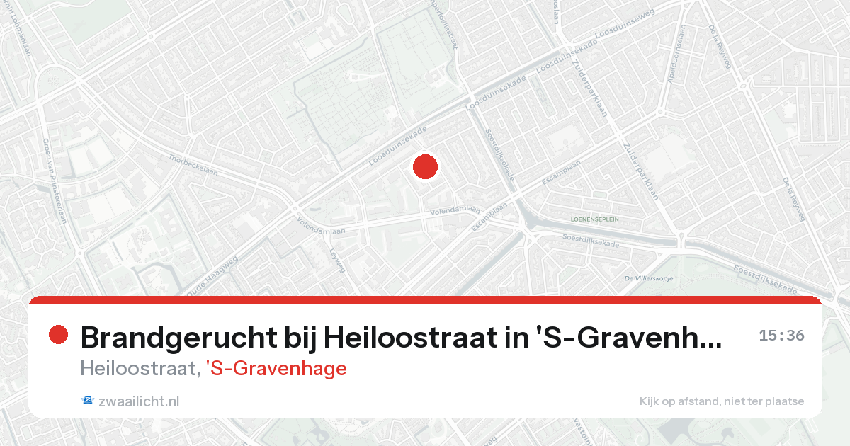 Brandgerucht bij Heiloostraat in 'S-Gravenhage — 17 aug 2026