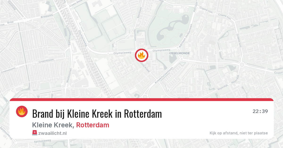Brand bij Kleine Kreek in Rotterdam — 14 mrt 2026