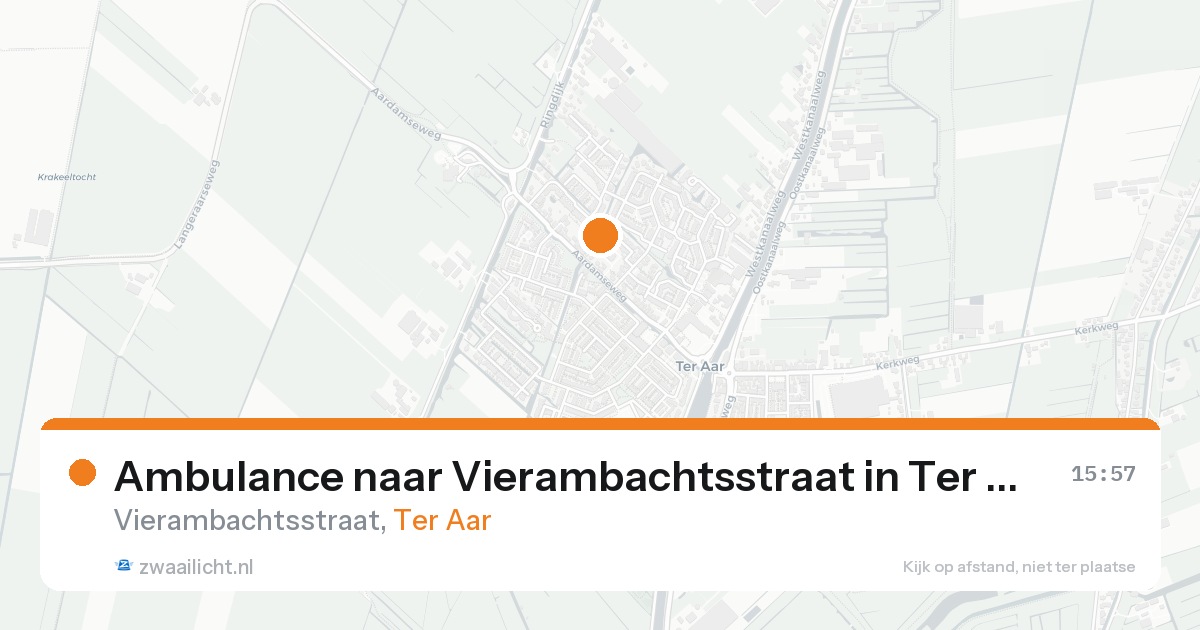 Ambulance naar Vierambachtsstraat in Ter Aar — 25 aug 2026