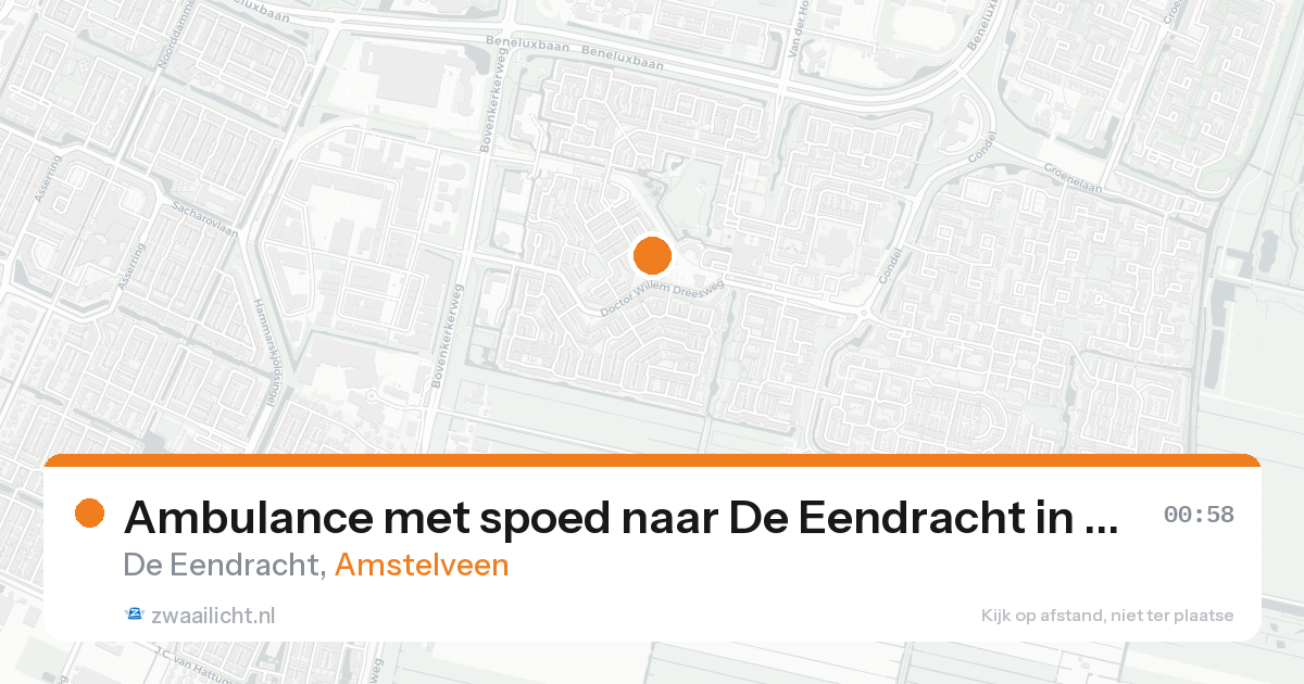Ambulance met spoed naar De Eendracht in Amstelveen — 24 aug 2026