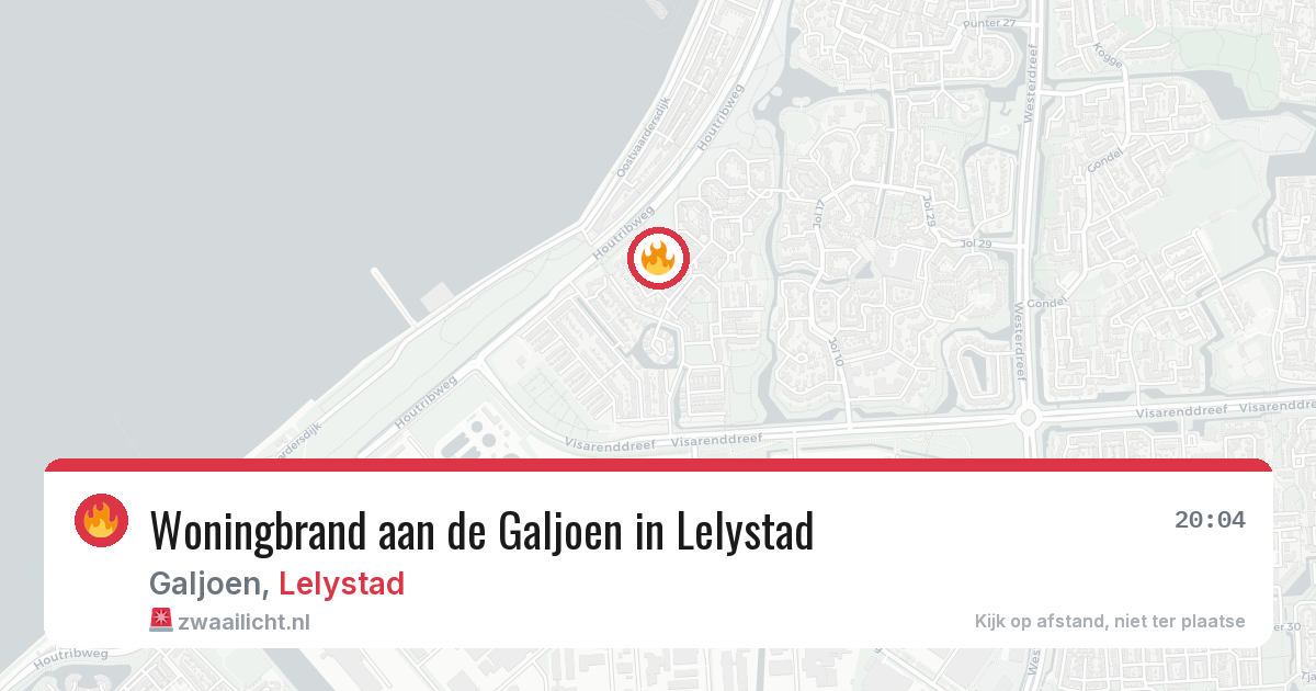 Woningbrand aan de Galjoen in Lelystad — 15 mrt 2026