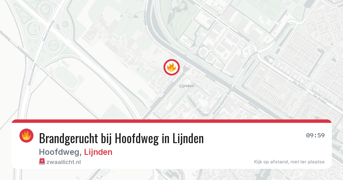 Brandgerucht bij Hoofdweg in Lijnden — 4 jul 2026