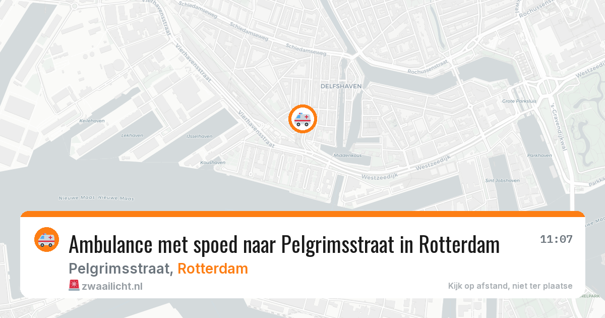 Ambulance met spoed naar Pelgrimsstraat in Rotterdam — 23 mei 2026