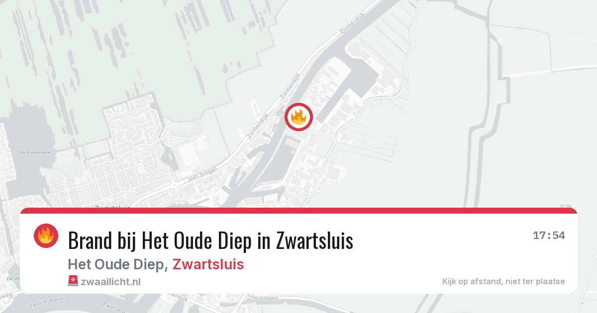 Brand bij Het Oude Diep in Zwartsluis — 22 jun 2026