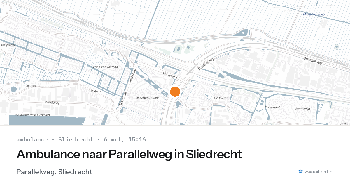 Ambulance naar Parallelweg in Sliedrecht — 6 mrt 2026