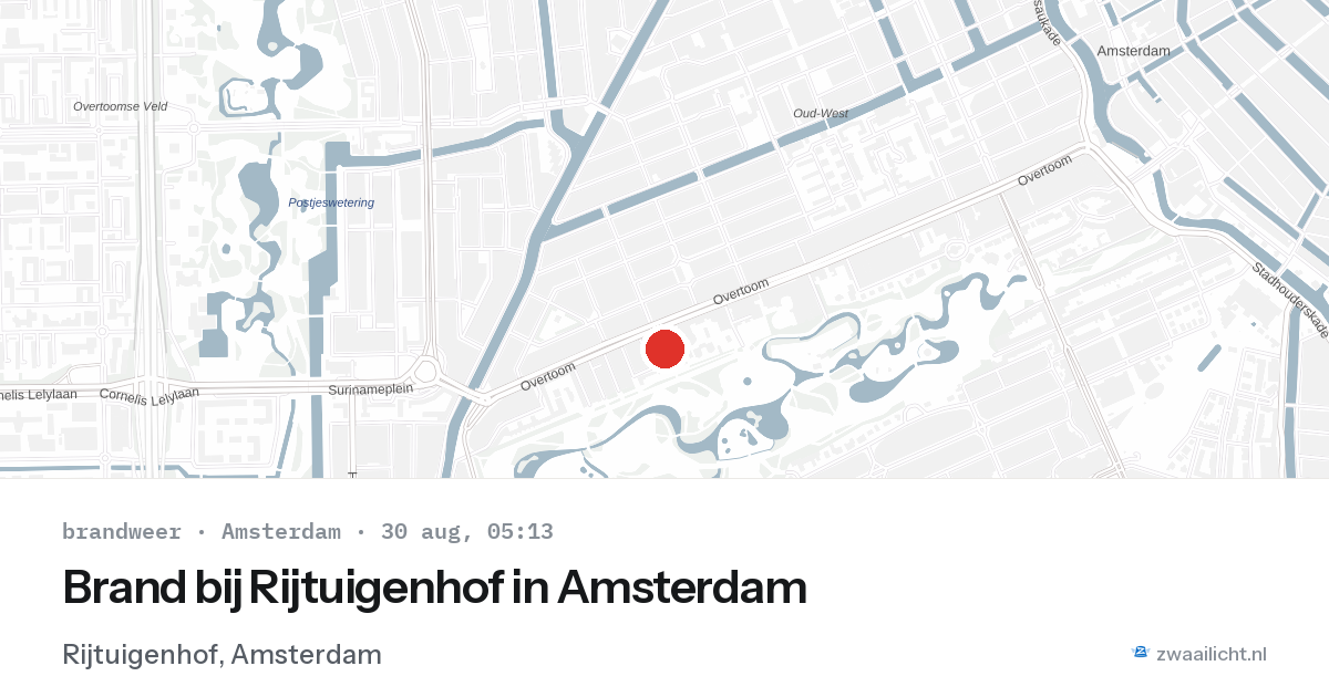 Brand bij Rijtuigenhof in Amsterdam — 30 aug 2026