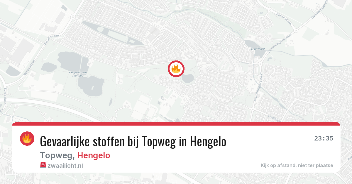 Gevaarlijke stoffen bij Topweg in Hengelo — 19 jun 2026