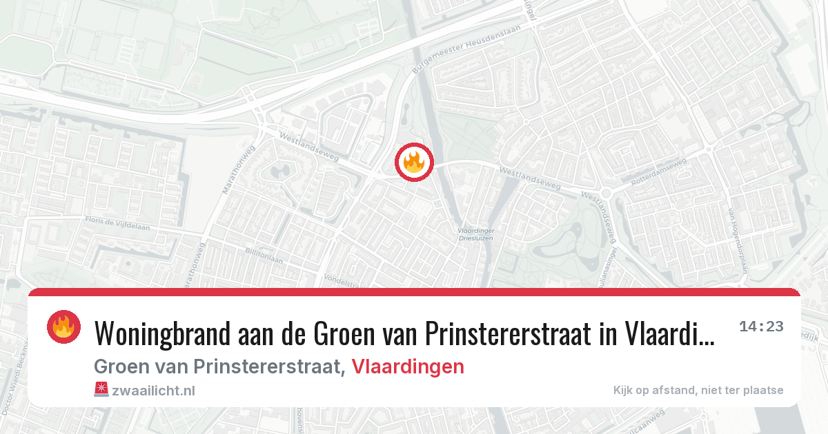Woningbrand aan de Groen van Prinstererstraat in Vlaardingen — 8 aug 2026