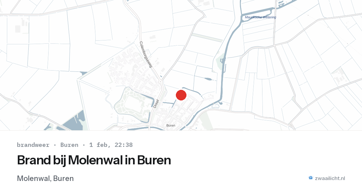 Brand bij Molenwal in Buren — 1 feb 2026