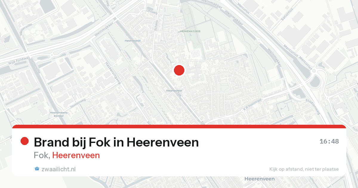 Brand bij Fok in Heerenveen — 17 aug 2026