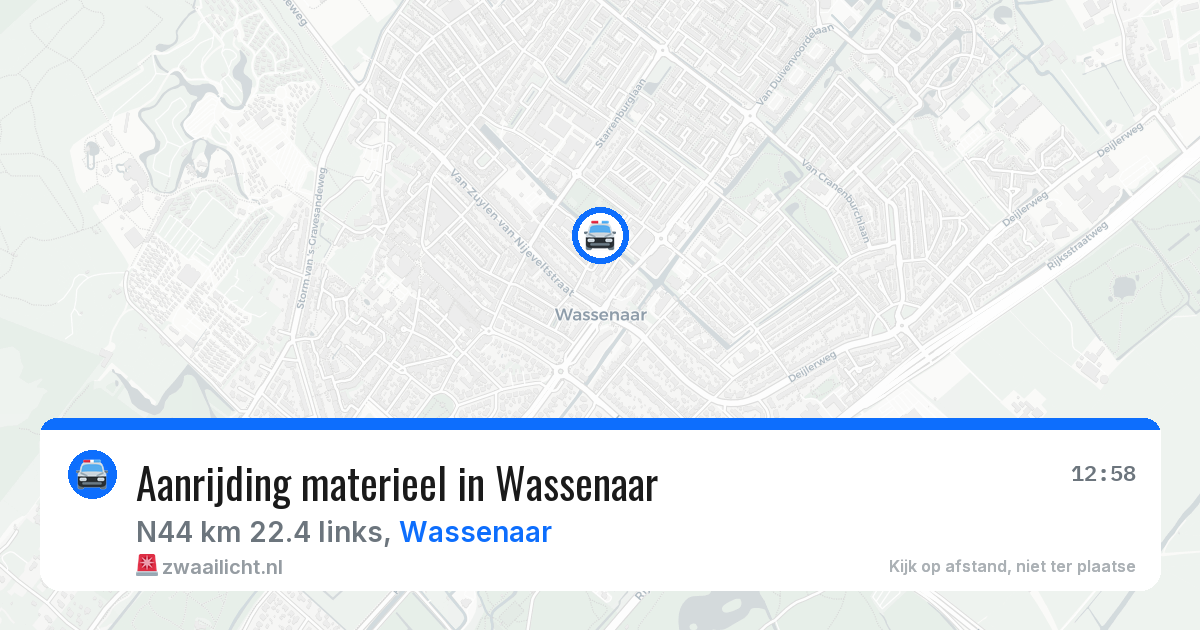 Aanrijding materieel in Wassenaar — 7 apr 2026