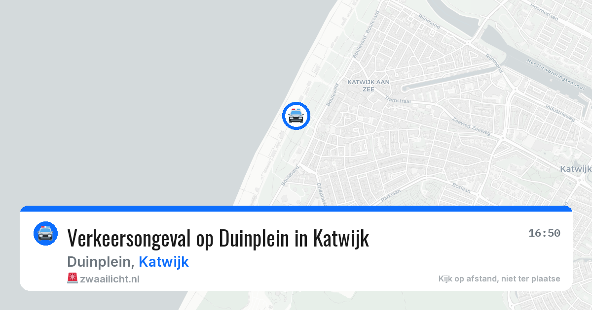 Verkeersongeval op Duinplein in Katwijk — 10 jun 2026