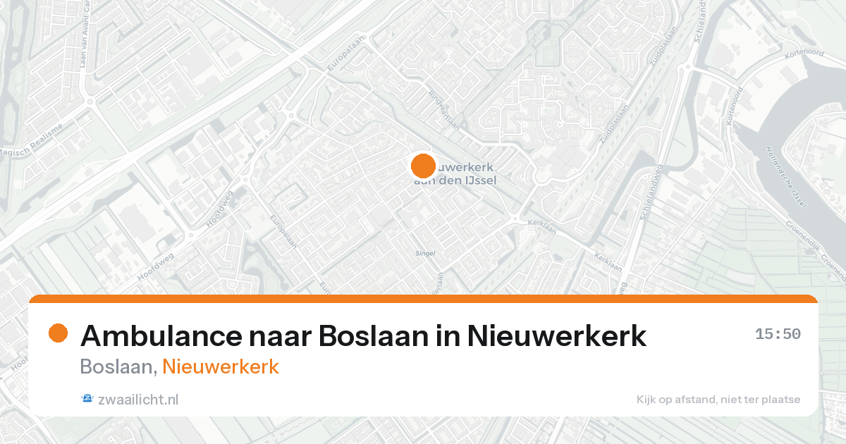 Ambulance naar Boslaan in Nieuwerkerk — 21 aug 2026