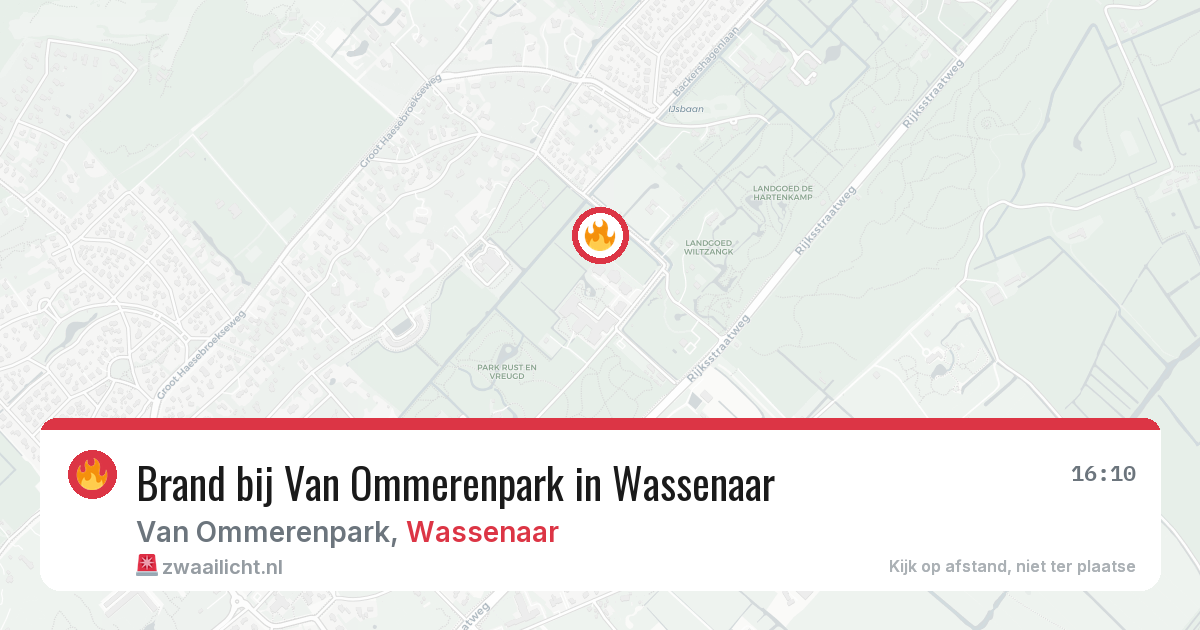 Brand bij Van Ommerenpark in Wassenaar — 11 mei 2026