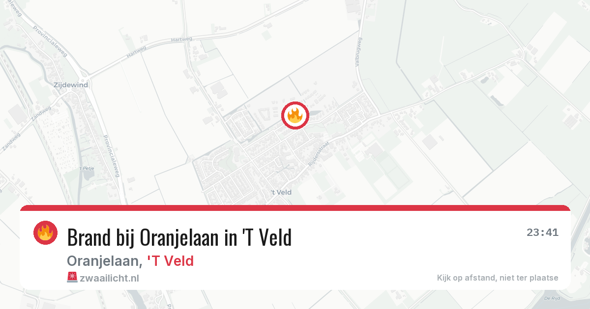 Brand bij Oranjelaan in 'T Veld — 9 jun 2026
