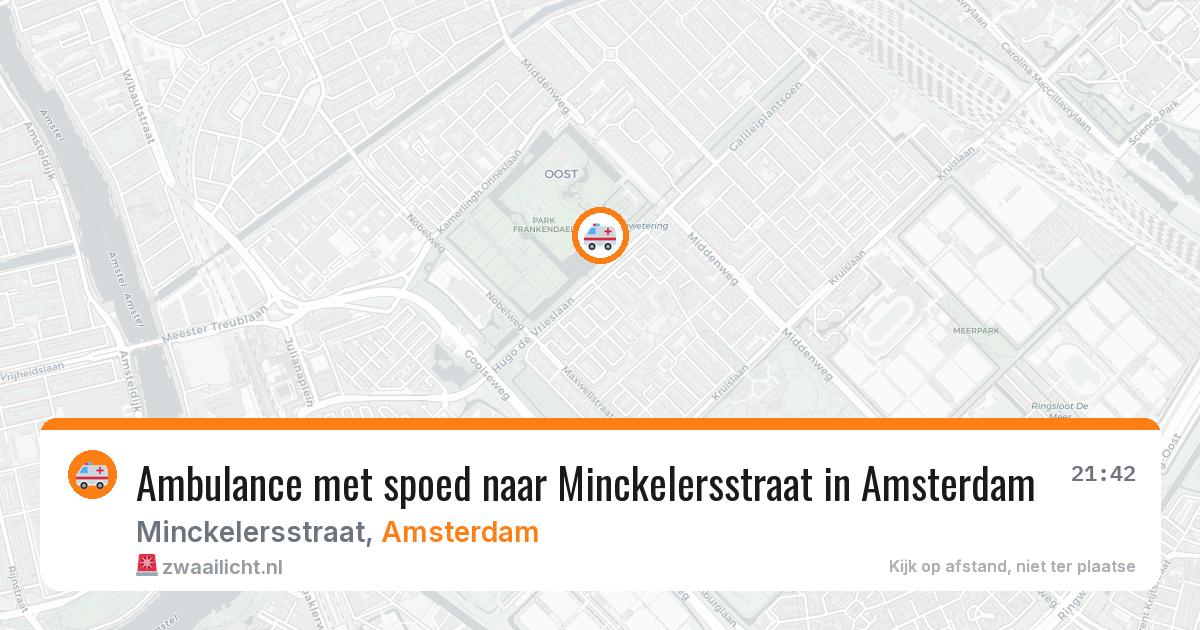 Ambulance met spoed naar Minckelersstraat in Amsterdam — 6 jun 2026